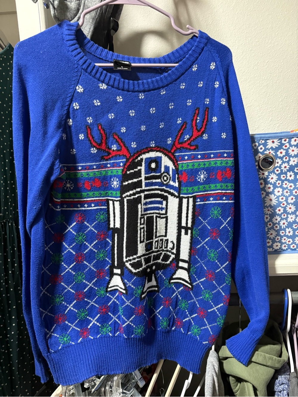 Star Wars Blue Knit Sweater with White Accent